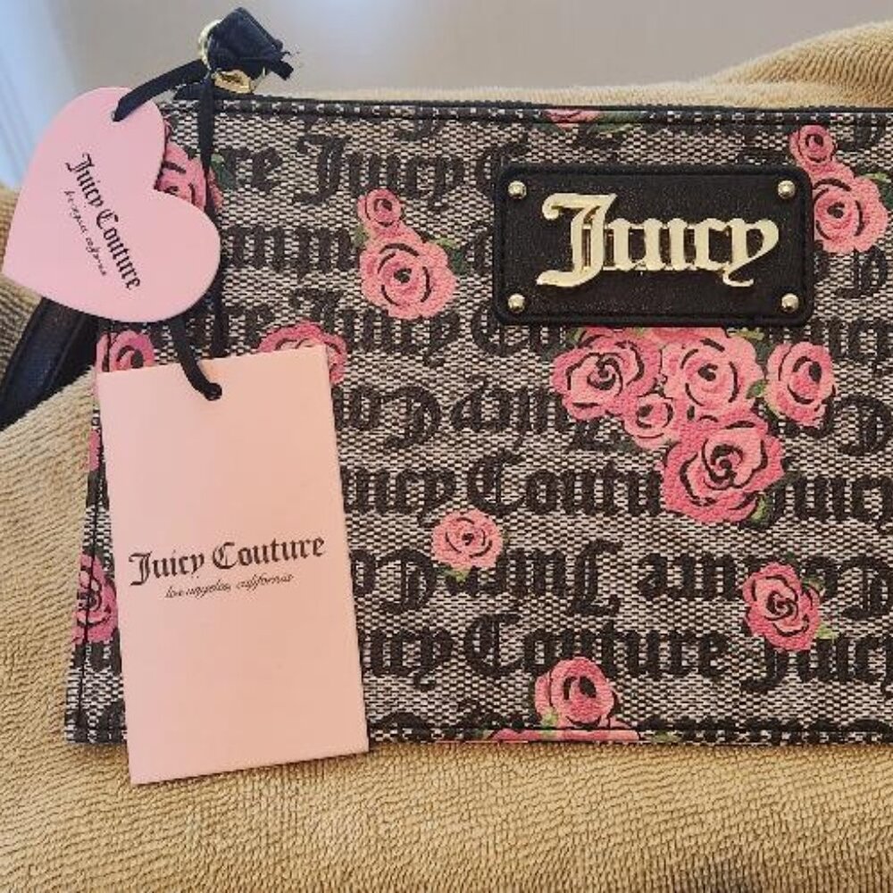 JUICY COUTURE Wristlet Gothic Status Black Roses IBJC9ZTRO-GBK